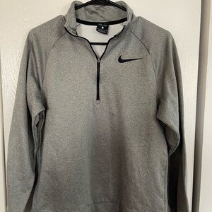 Nike Heather Gray Quarter-Zip Pullover
